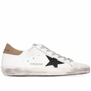 Golden Goose Super-star in white and tan with black star - size 41